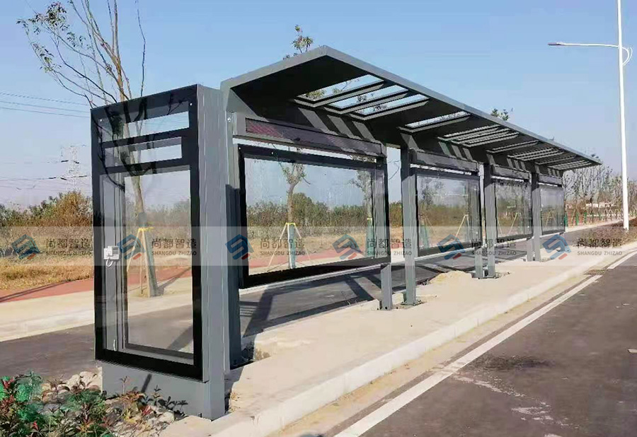 候车亭安装现场